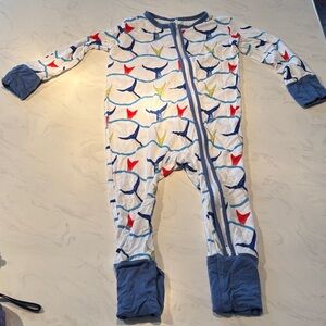 Tidal Tots Colorful Kids One Piece Bamboo Sleeper with Whale Accents